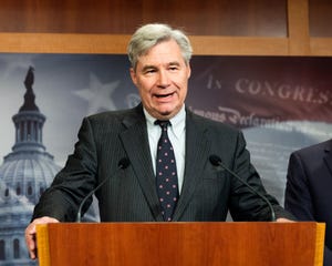 Democratic Senator's Press Conference on Impeachment in Washington, US