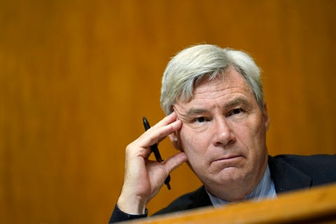 sen sheldon whitehouse, d ri, listens during a senate budget committee hearing on capitol hill in washington, thursday, feb 25, 2021, examining wages at large profitable corporations ap photosusan walsh, pool