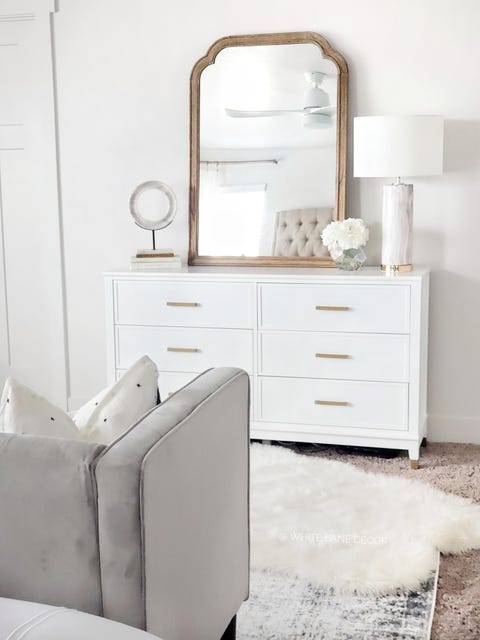 Furniture, White, Dresser, Room, Chest of drawers, Product, Table, Interior design, Drawer, Material property, 