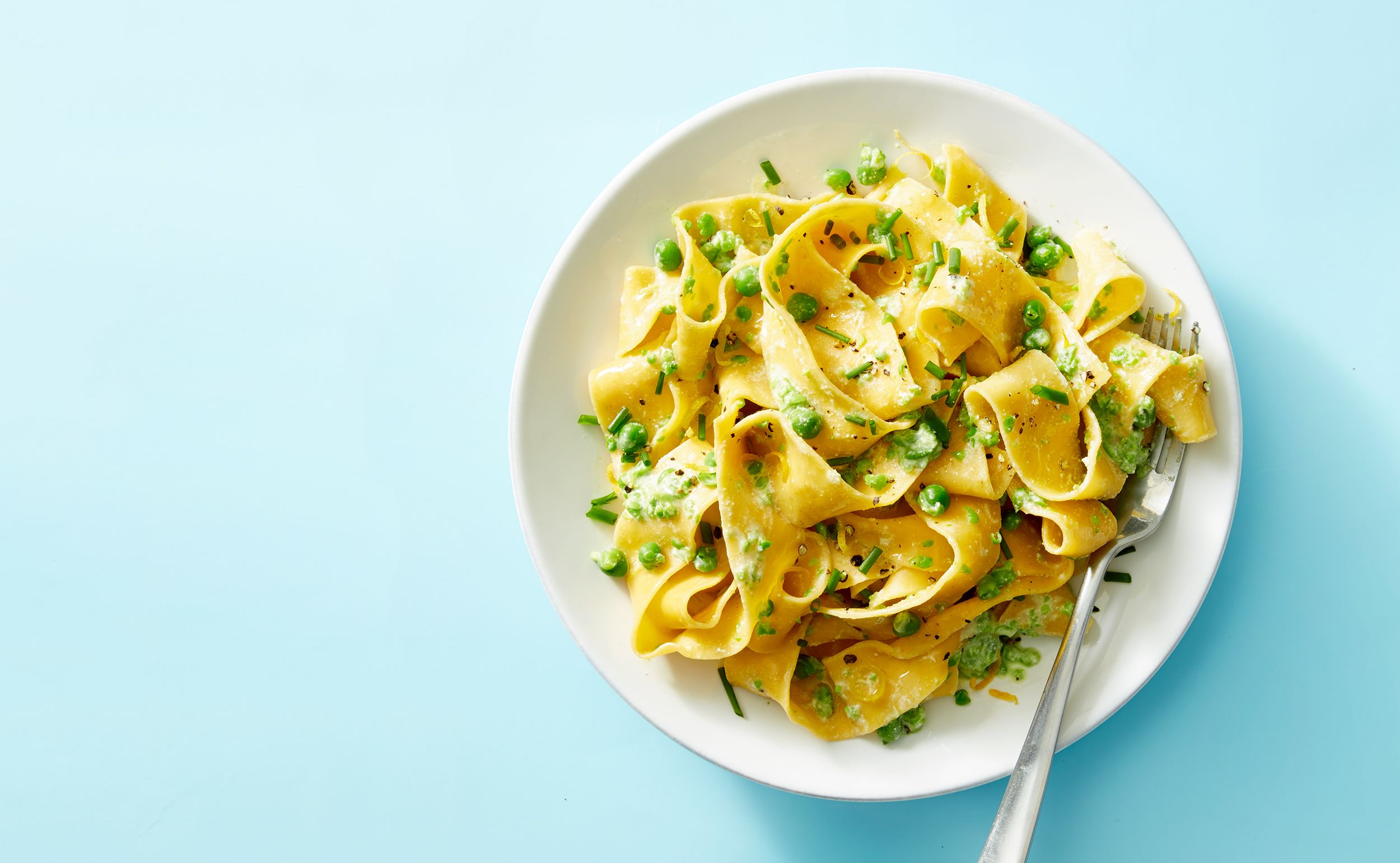 Smashed Pea And Ricotta Pappardelle Recipe