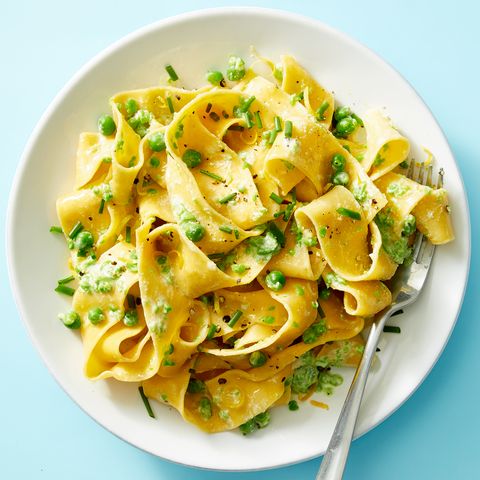 Smashed Pea and Ricotta Pappardelle Recipe
