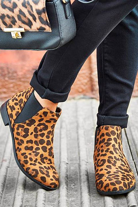 leopard print wide calf boots