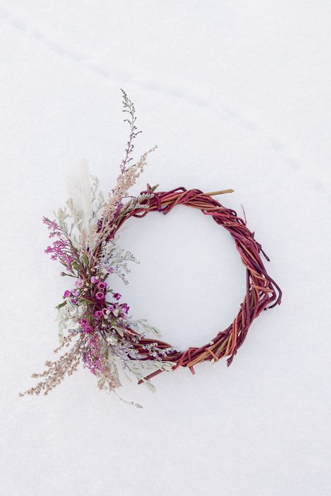 Purple Handwoven Willow Wreath