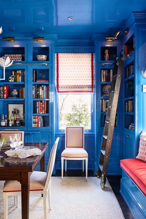 Blue, Room, Interior design, Furniture, Building, Property, Living room, Home, Ceiling, Turquoise, 
