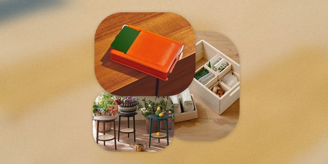 houseplant pocket case, organizational drawers, and a side table