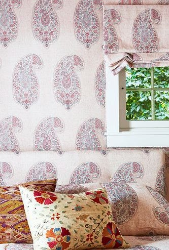 light pink paisley bedroom