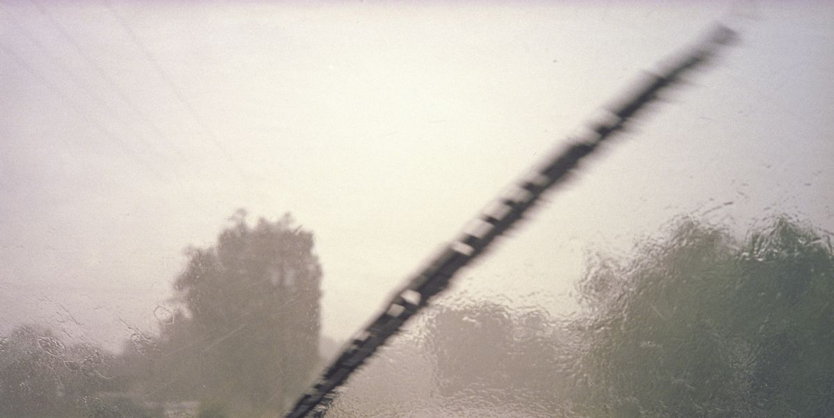 windshield wiper in the rain royalty free image
