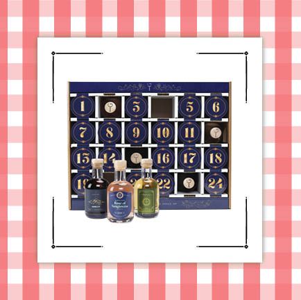 in good taste and mano's wine advent calendars on red and white gingham background