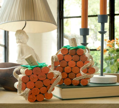 wine cork pumpkins thanksgiving decorations