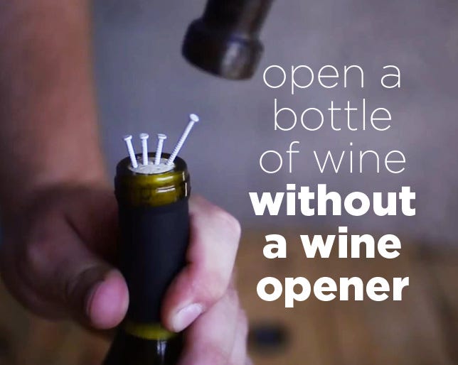 10 Wine Bottle Hacks For When You Don't Have a Wine Opener