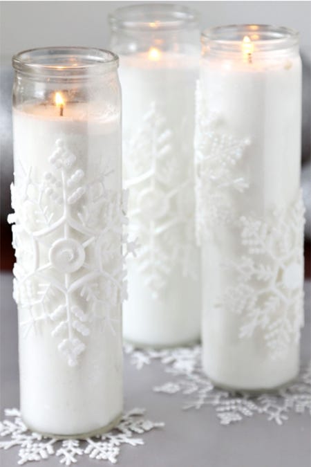 Winter Crafts Snowflake Candles winter crafts snowflake candles