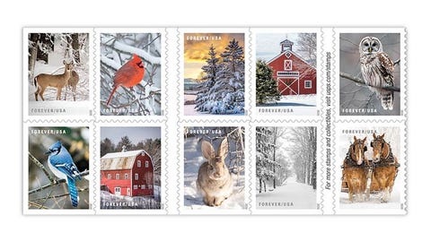winter scenes usps holiday stamps 2020