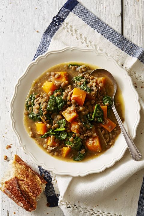 Pressure Cooker Winter Squash and Lentil Stew - Instant Pot Soups