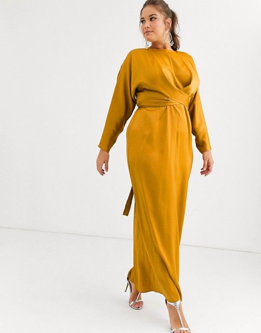 mustard dress for wedding guest