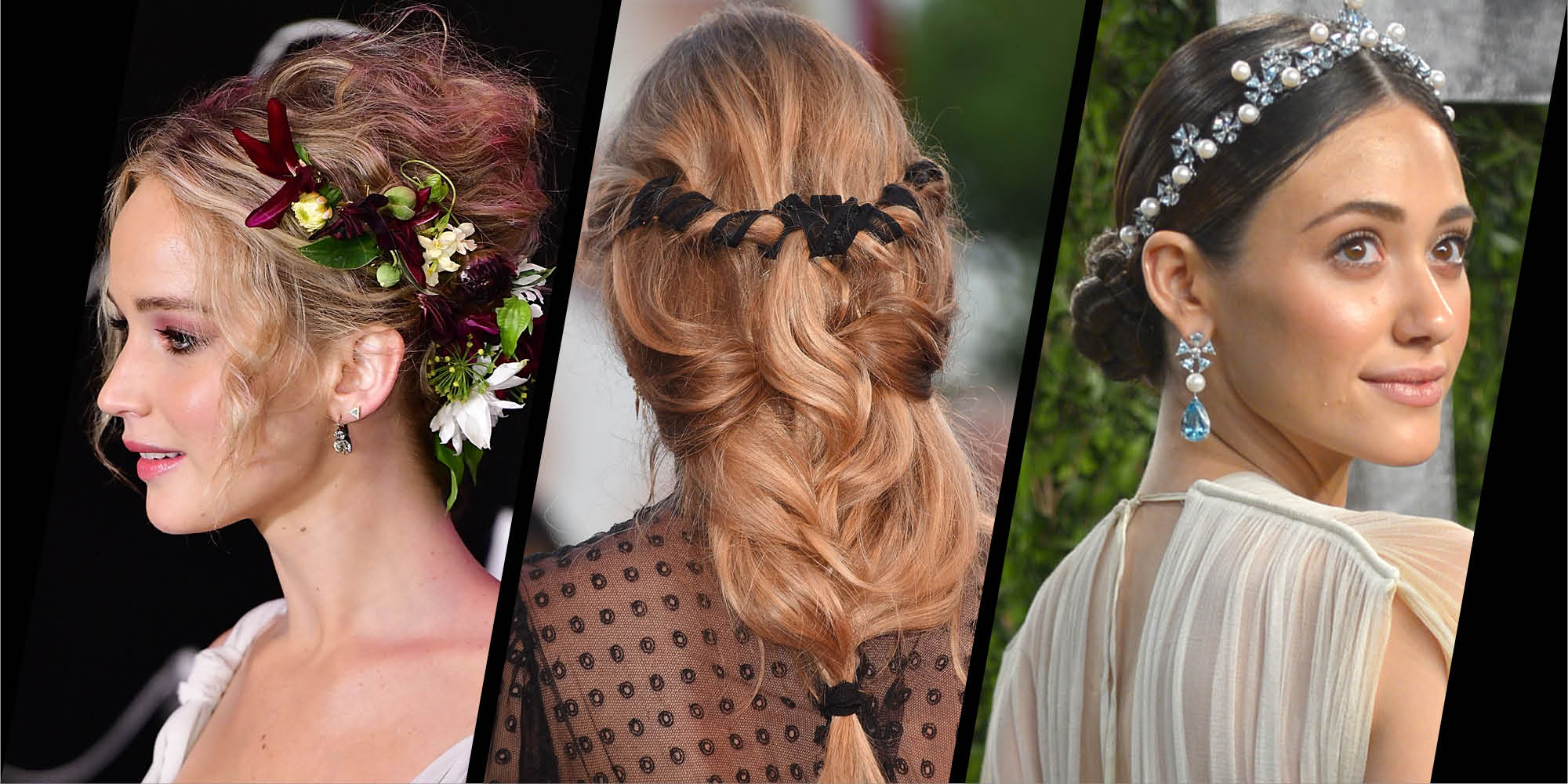 hairstyle for wedding with flowers