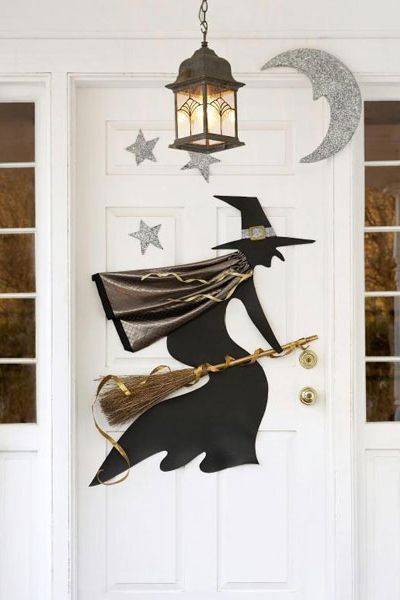 Halloween Ornaments The Witch Is In Black Door Hanging Decoration for Party Lot 