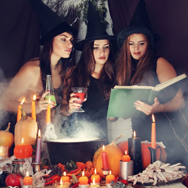 witches look into the book, tinted