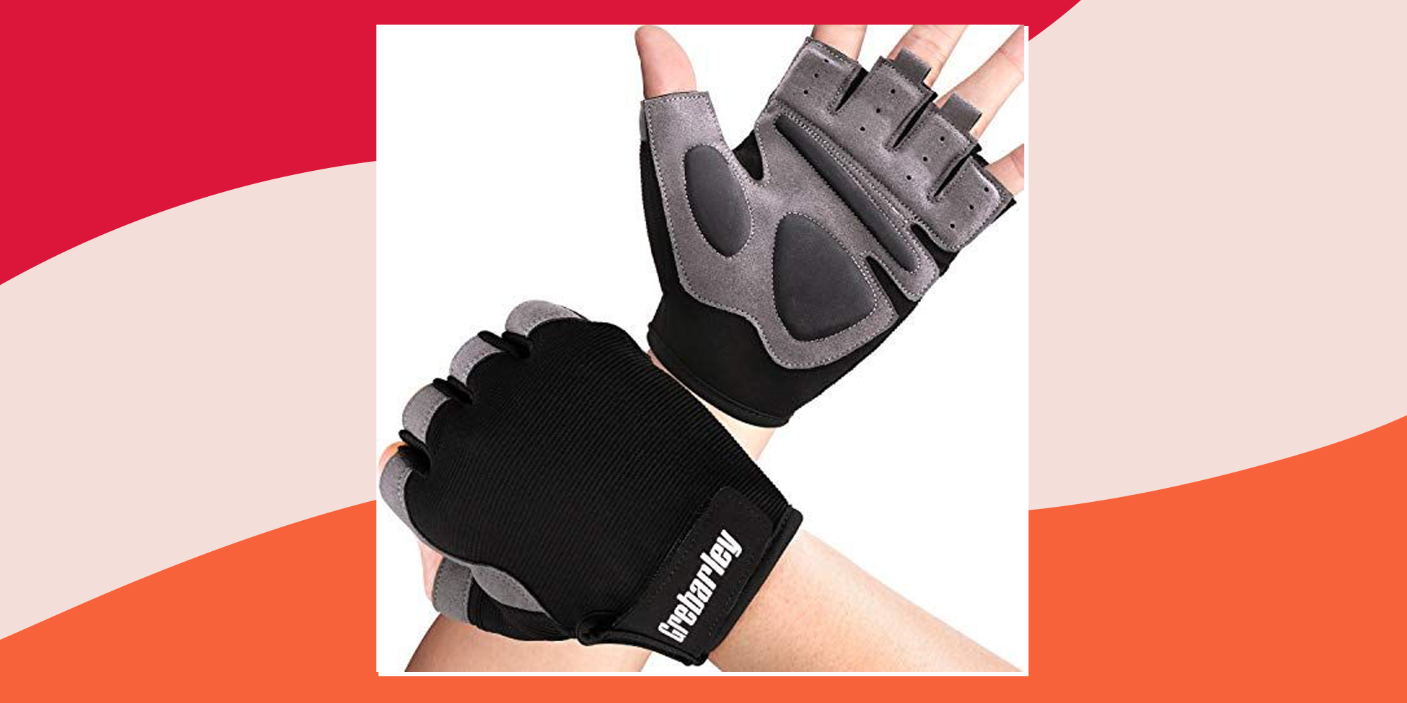 Gym Gloves with Anti-Slip Leather Palm for Weight Lifting 