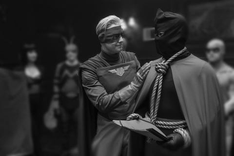 will reeves jovan adepo hooded justice watchmen will reeves jovan adepo hooded justice watchmen