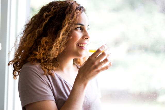 woman drinking water