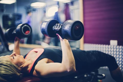Woman exercising at the gym
