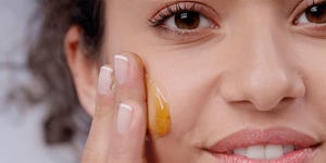 woman with honey on face