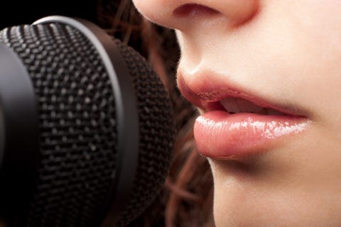 Woman Lips and Microphone