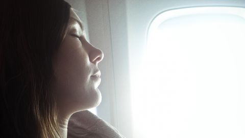Woman on plane 