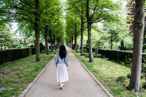 woman walking in park