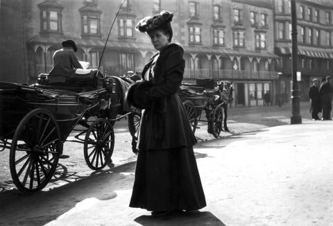 Woman wearing the latest fashions standing