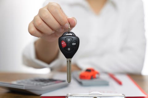 Women holding car keys,Sell cars,Car trading,Car insurance,Car insurance concept