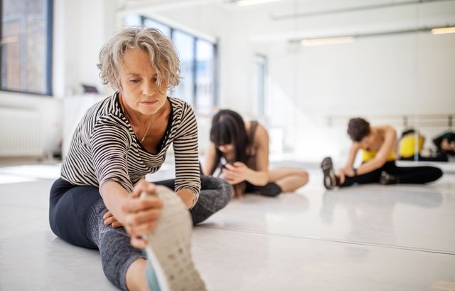 women stretching in dance class