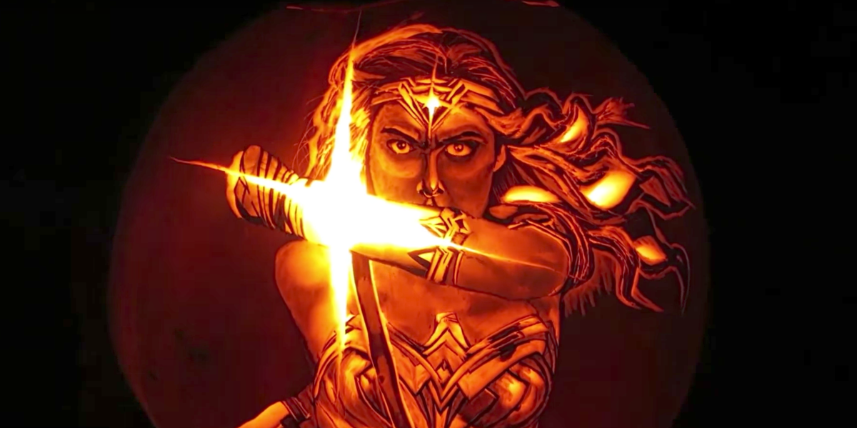 This Wonder Woman Pumpkin Carving Is Fiery Perfection this-wonder-woman-pumpkin-carving-is-fiery-perfection
