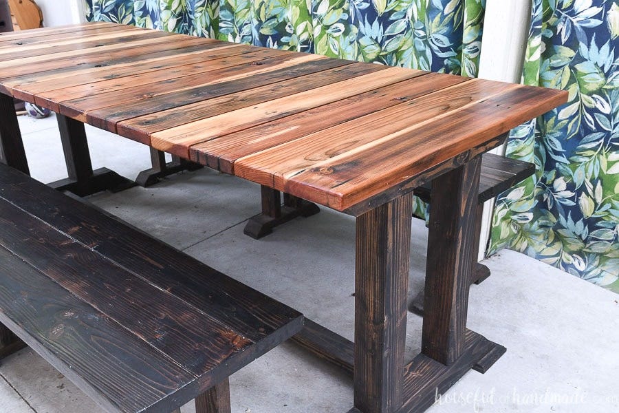 wooden table top picnic