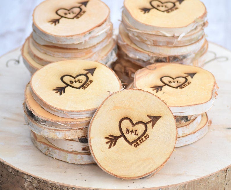 20 PCS Wood Log Slices Discs For DIY Crafts Party Wedding Table Decorations