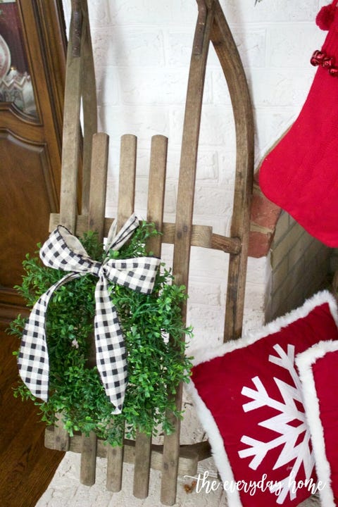 vintage wood sled christmas decoration