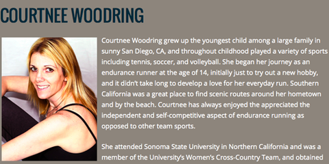 Screen grab of Courtnee Woodring bio
