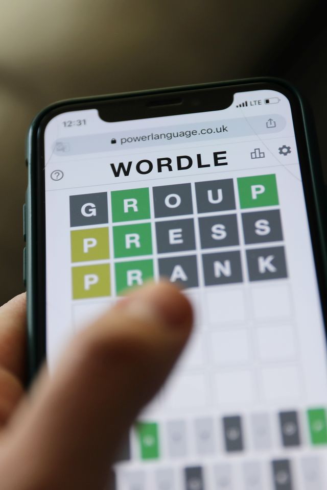 wordle game displayed on a phone screen is seen in this illustration photo taken in krakow, poland on january 23, 2022 photo by jakub porzyckinurphoto via getty images