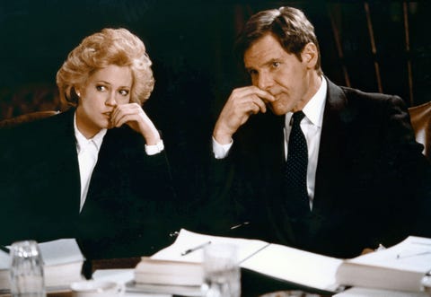 Melanie Griffith and Harrison Ford in Working Girl melanie griffith and harrison ford in working girl