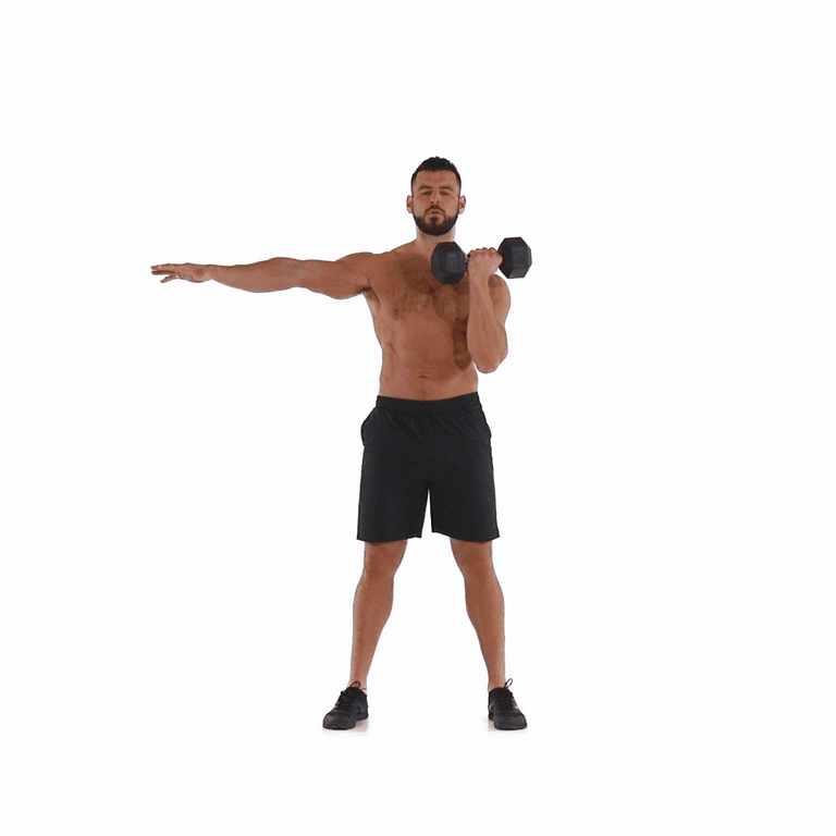 How To Perform The Single Arm Dumbbell Overhead Press Mens Health 