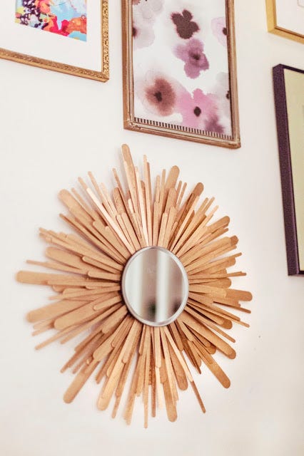 diy holiday crafts   sunburst mirror