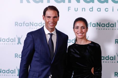 rafael nadal and xisca perelló at photocall for rafa nadal foundation event in madrid on thursday, 18 november 2021