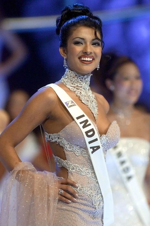 priyanka chopra at age 18, during the miss world competition in 2000