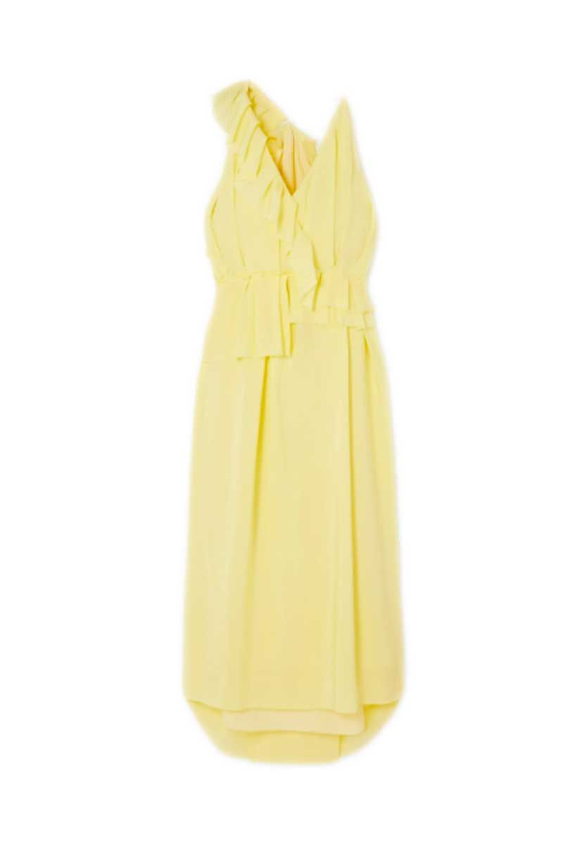 yellow engagement dress