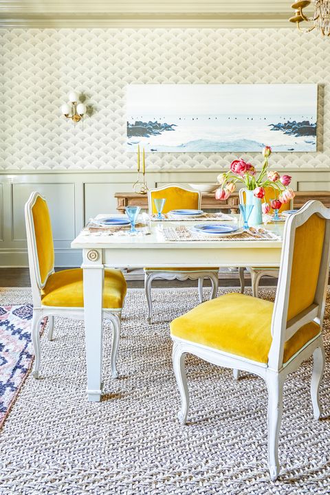 52 Best Dining Room Decorating Ideas, Mint Green Dining Table And Chairs