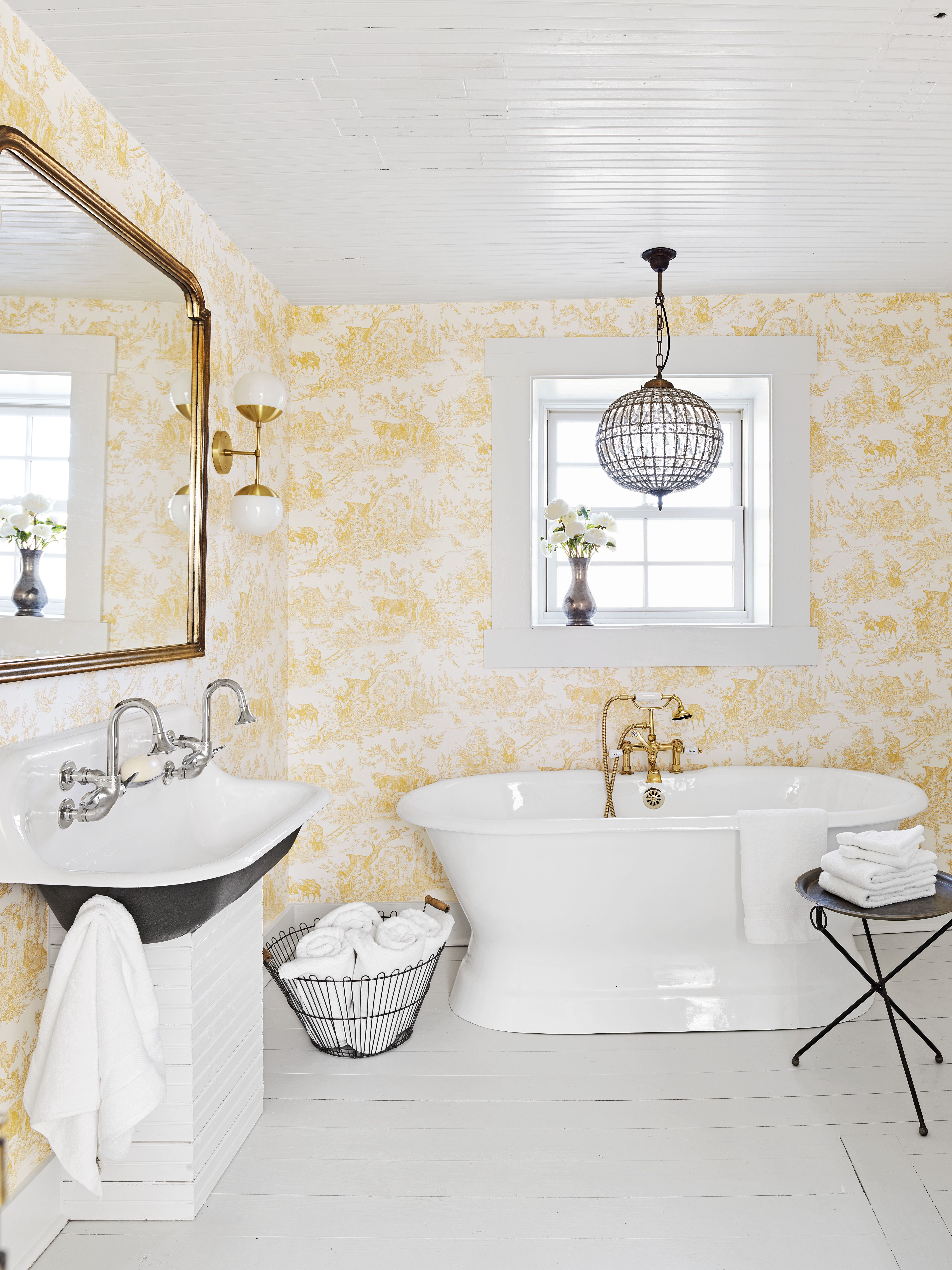 farmhouse bathroom wallpaper ideas