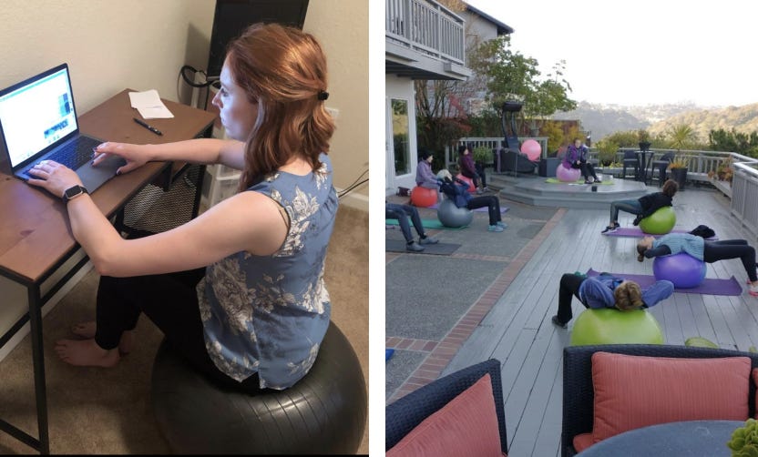 yoga ball sitting