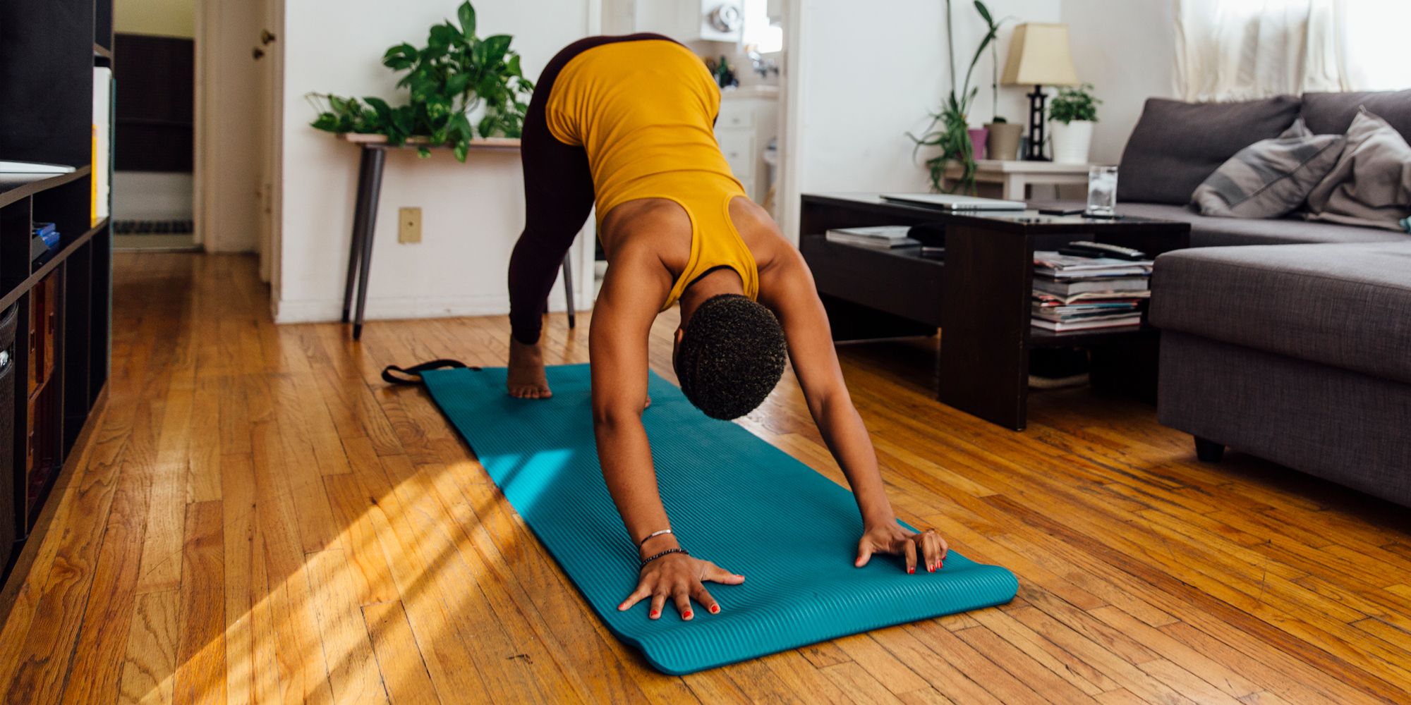 Extra Thick Non-slip Yoga Mat Pad Exercise Fitness Pilates w/ Strap 60x25cm 