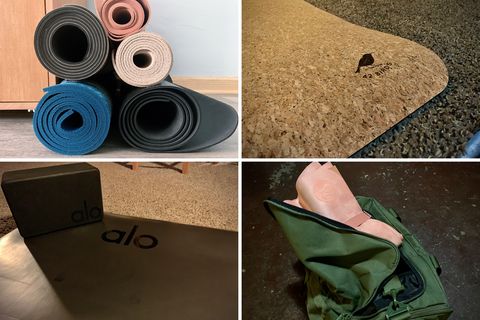 collage of yoga mats