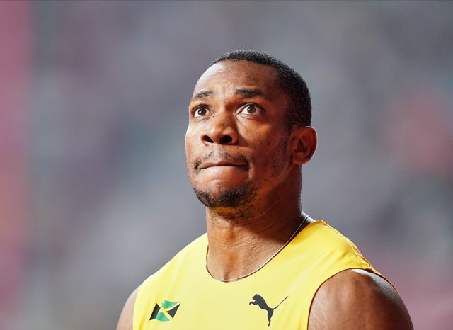 el velocista jamaicano yohan blake mira al marcador en el mundial de atletismo de doha 2019